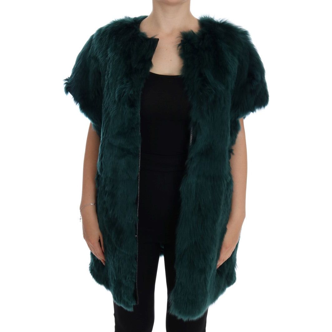 Dolce & Gabbana Green Alpaca Fur Vest Sleeveless Jacket JKT1005-2
