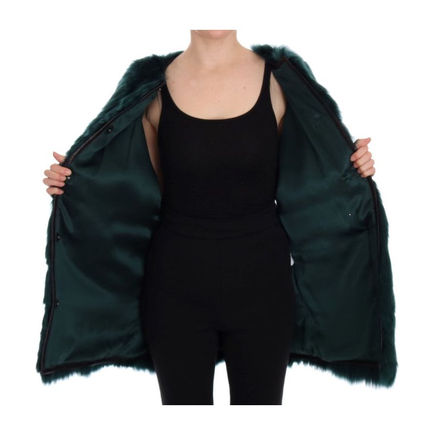 Dolce & Gabbana Green Alpaca Fur Vest Sleeveless Jacket JKT1005-2