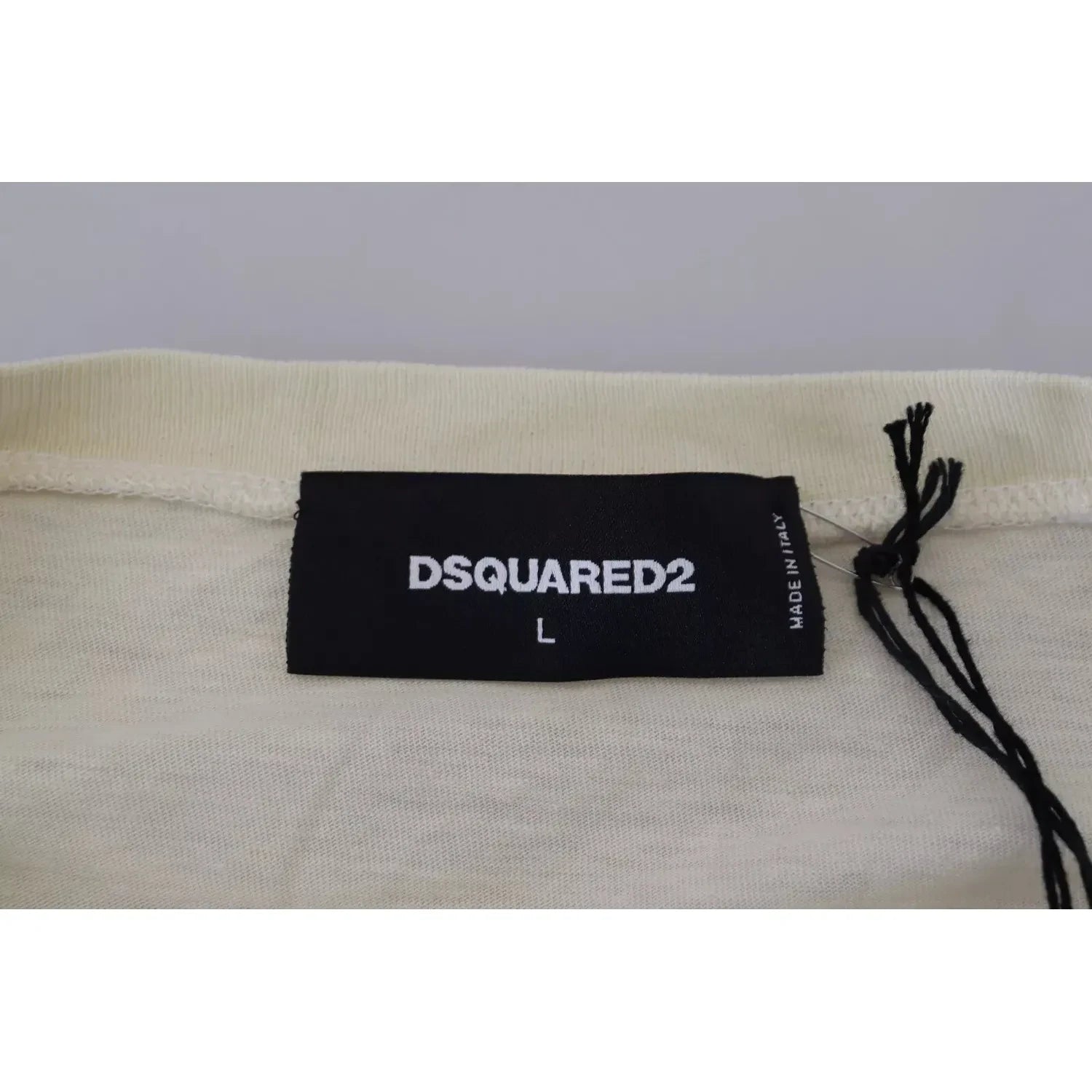 سترة صوفية بأكمام طويلة من القطن والكتان باللون البيج من Dsquared²