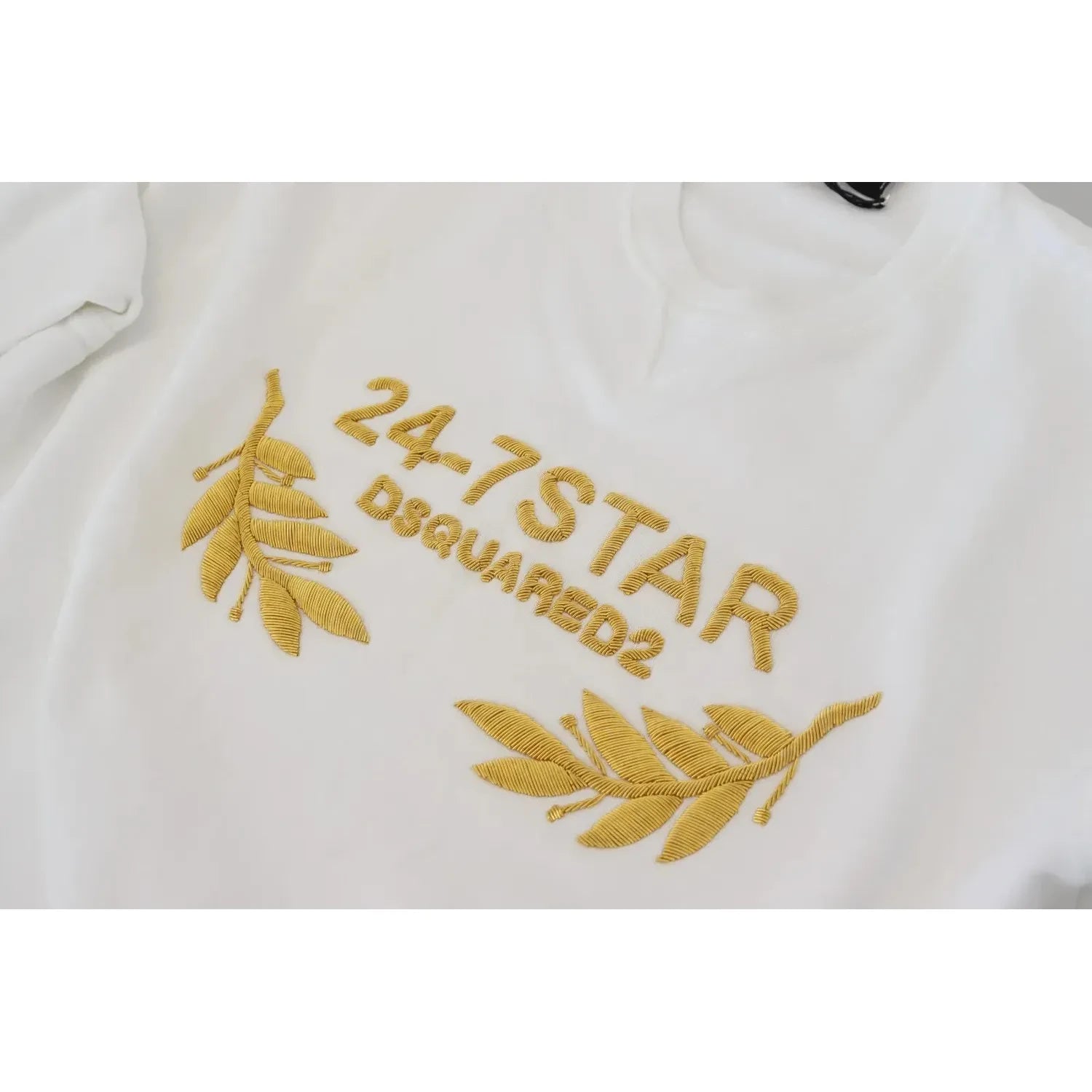 سويت شيرت Dsquared² أبيض مطرز بياقة دائرية