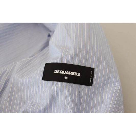 سترة رسمية مخططة بصف واحد من الأزرار من Dsquared² باللون الأزرق