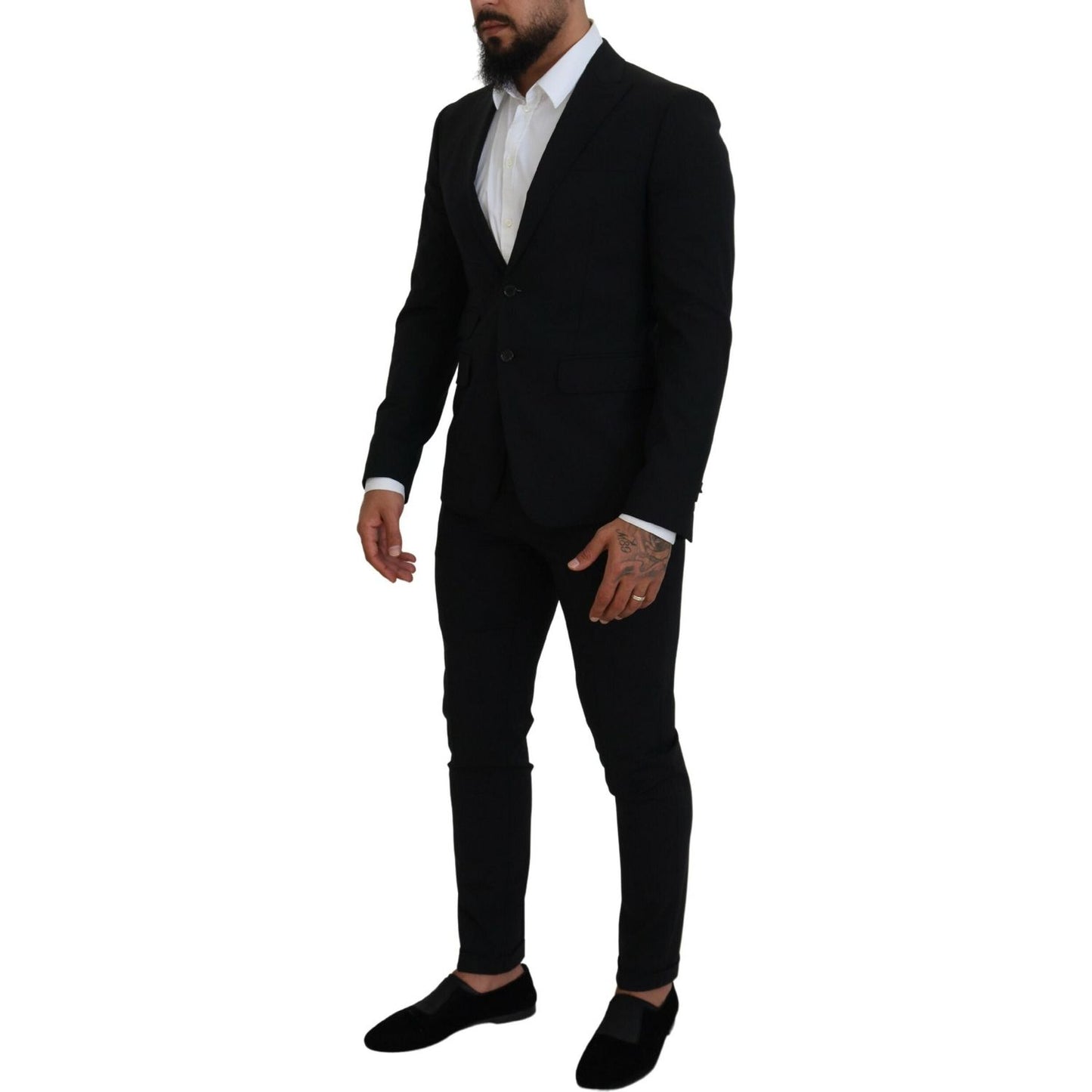 Dsquared² Black Wool Single Breasted 2 Piece LONDON Suit KOS2014-48