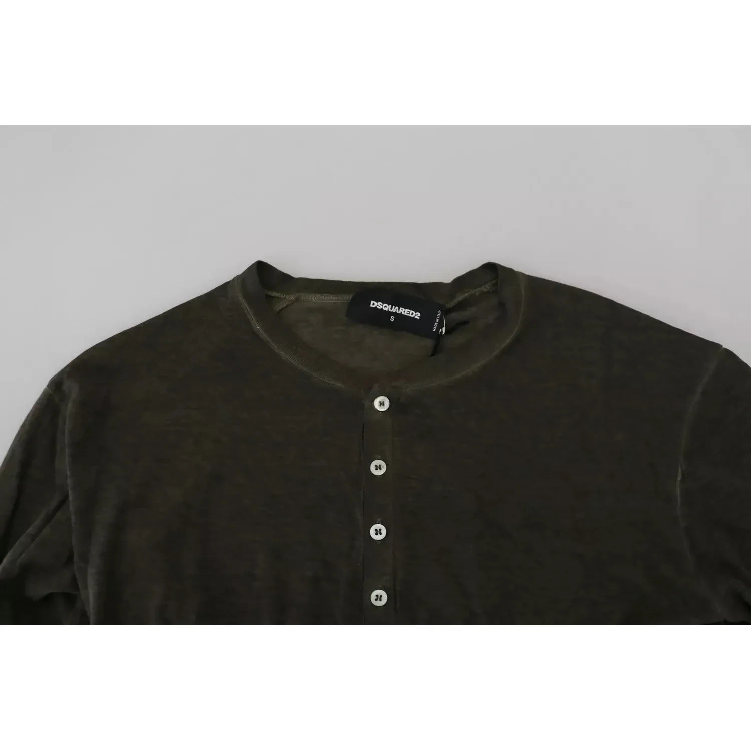 سترة صوفية بأكمام طويلة من القطن والكتان باللون الرمادي من Dsquared²