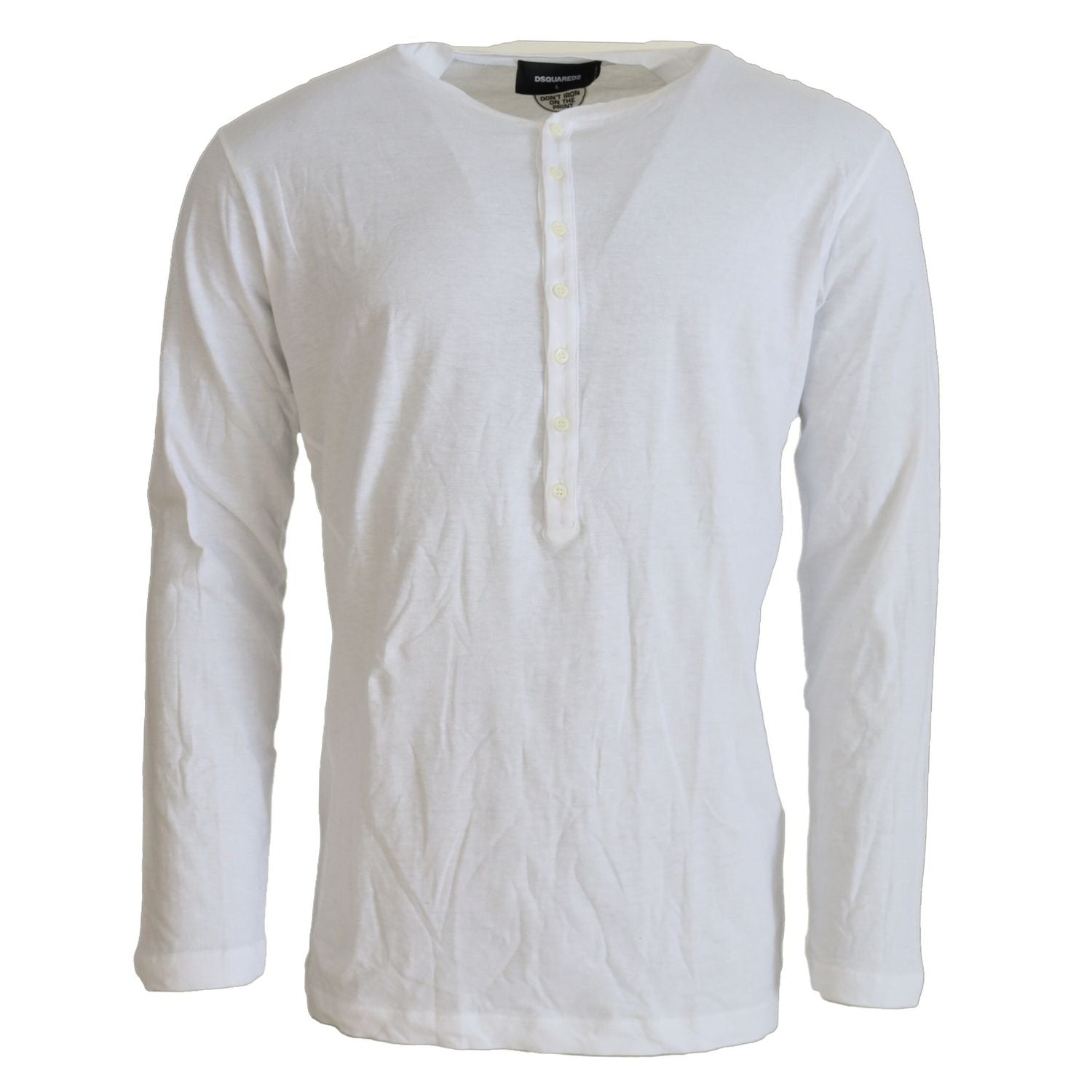Dsquared² White Cotton Linen Long Sleeves Pullover Sweater
