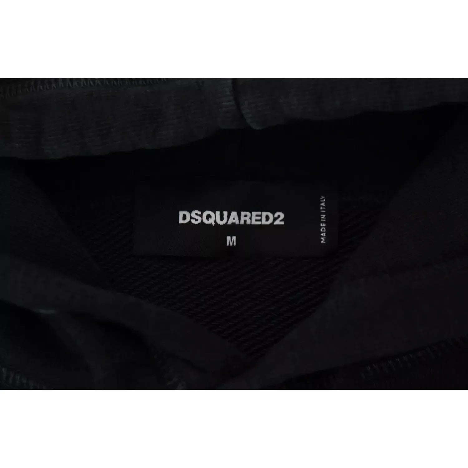 سترة رجالية مطبوعة بغطاء رأس من القطن الأسود من Dsquared²