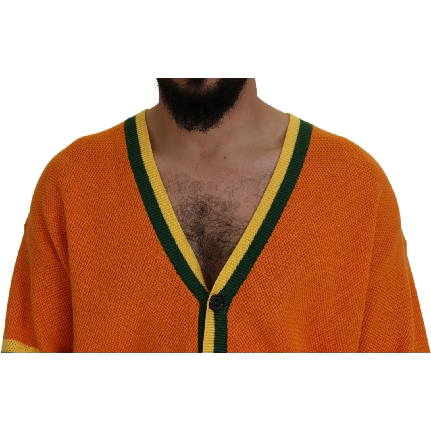 سترة كارديجان رجالية من القطن باللون البرتقالي بأكمام طويلة من Dsquared²