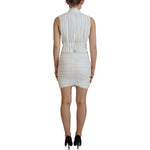 Dsquared² White Viscose Sleeveless Bodycon Mini Dress