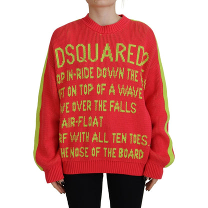 Dsquared² Multicolor Cotton Knitted Crewneck Pullover Sweater