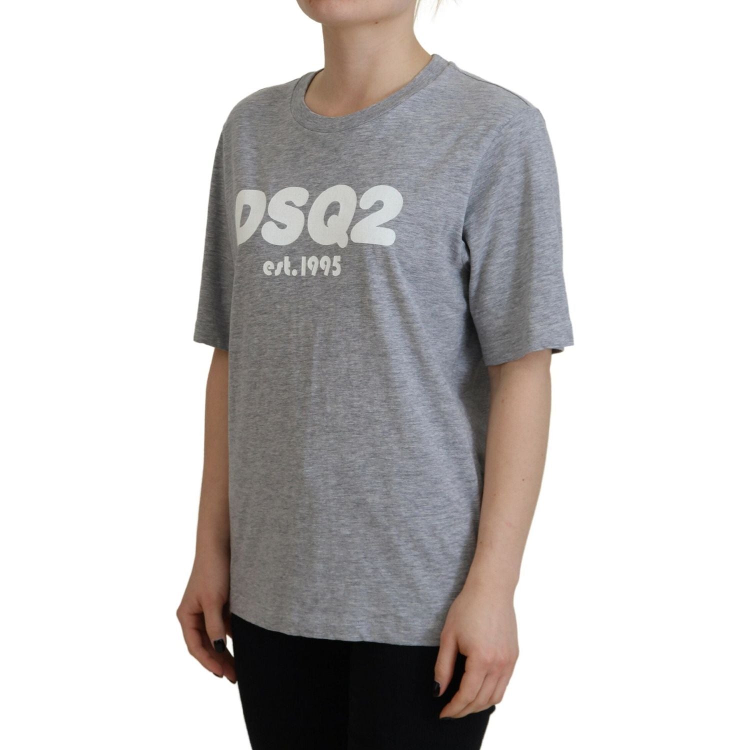 Dsquared² Gray Logo Cotton Crewneck Short Sleeve Tee T-shirt