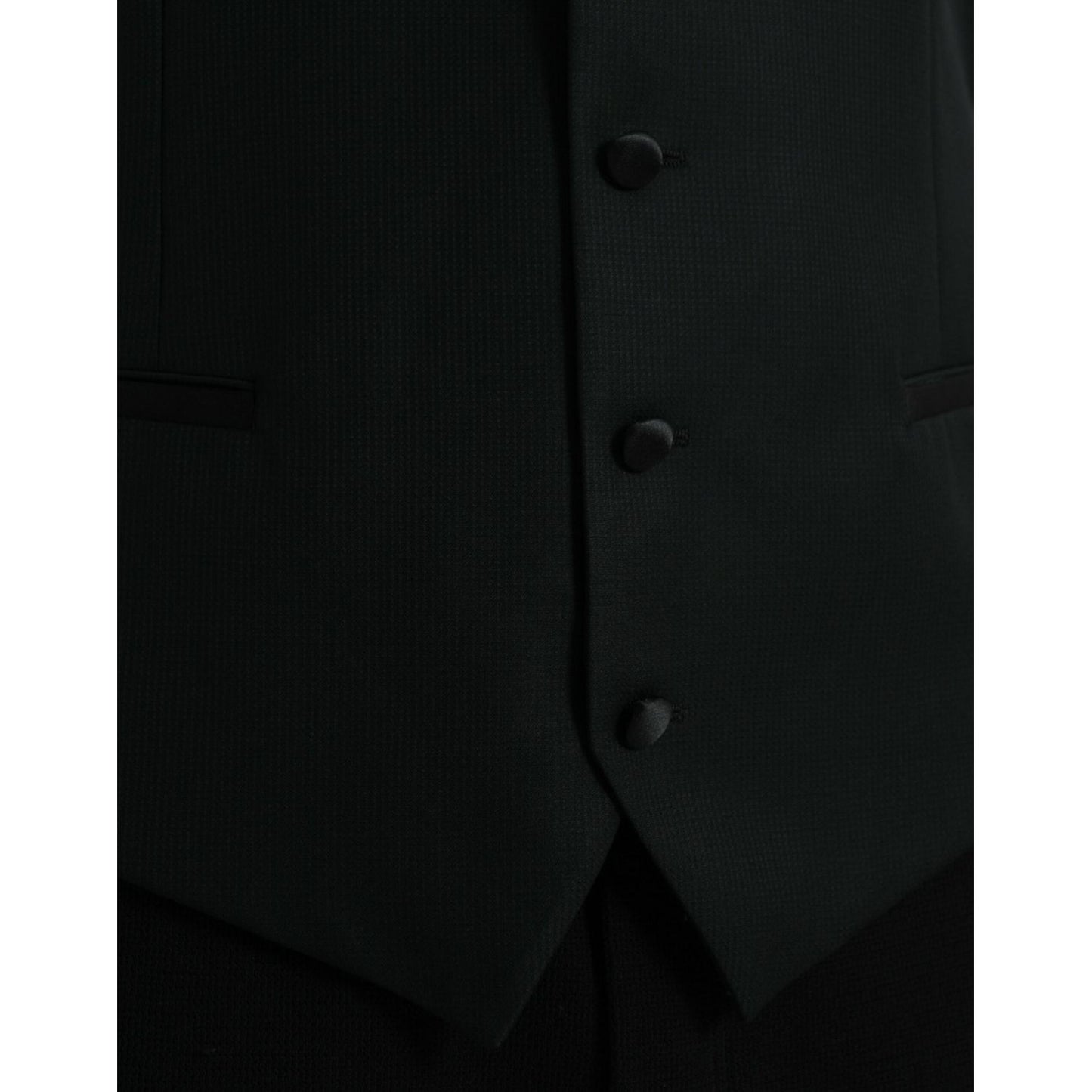 Dolce & Gabbana Black Wool Waistcoat Dress Formal Vest
