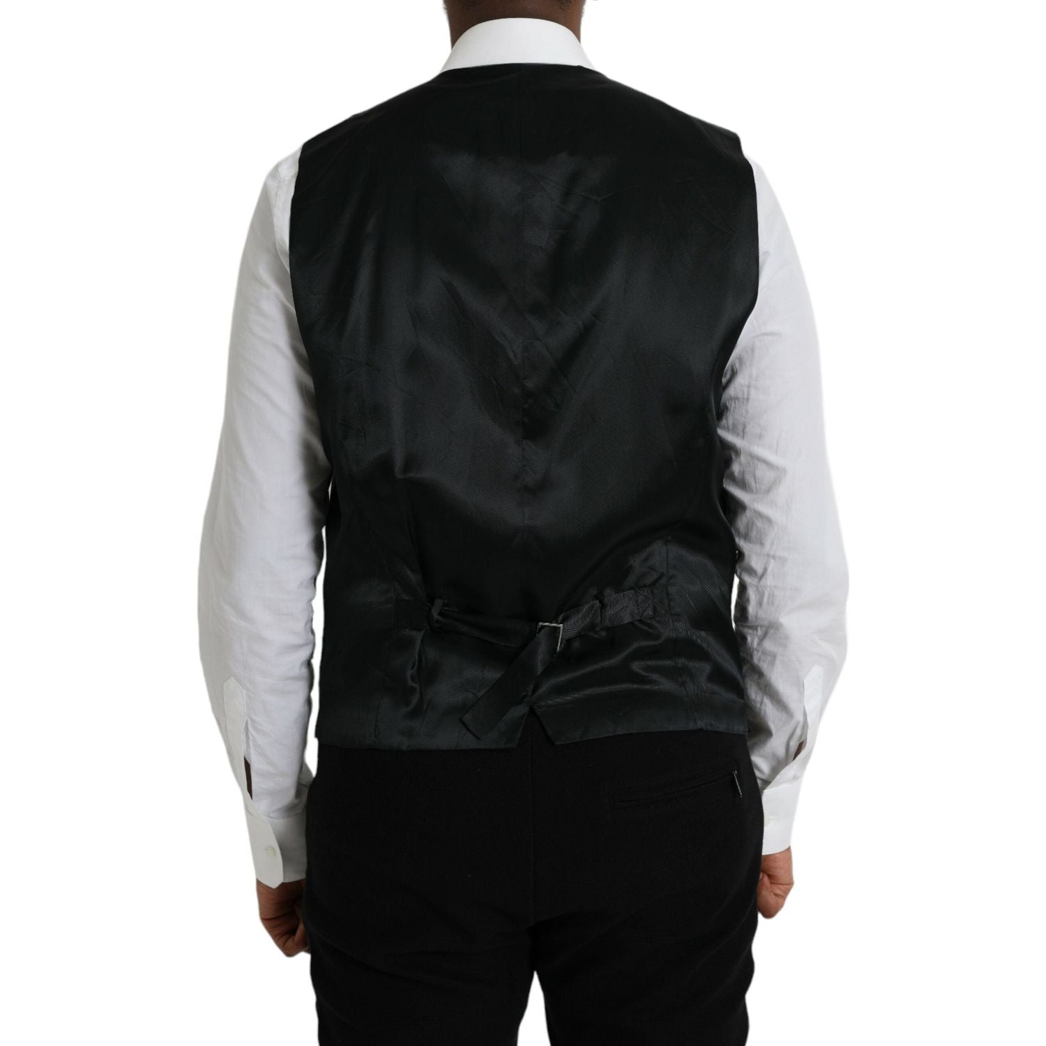 فستان وصدرية من الصوف الأسود من دولتشي آند غابانا