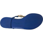 Dolce & Gabbana Blue Crystal Calf Leather Beachwear Shoes