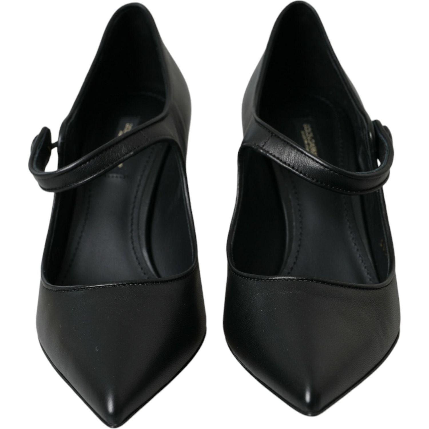 حذاء ماري جين بكعب عالٍ من الجلد الأسود من دولتشي آند غابانا