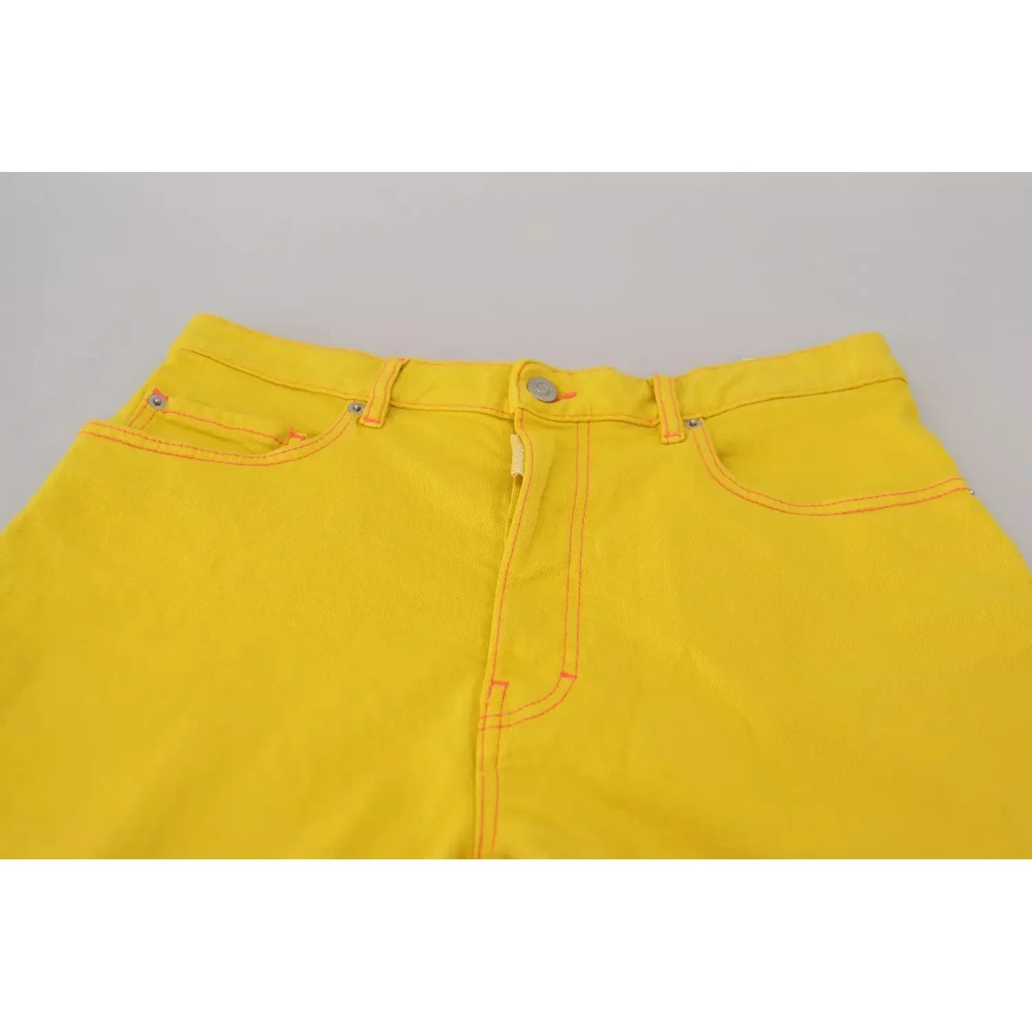 Dsquared² Yellow Cotton High Waist Baggy Women Hotpants Shorts