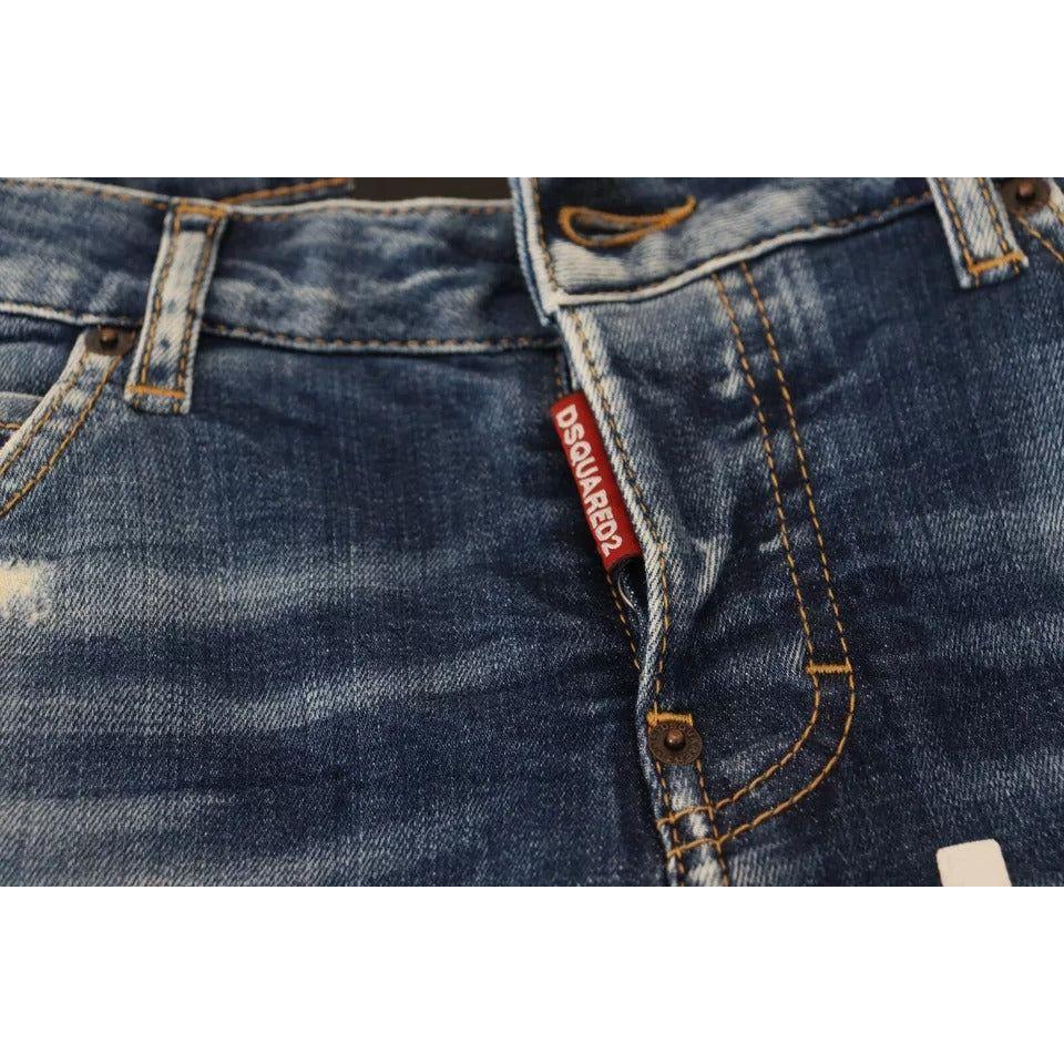 بنطلون جينز قصير بخصر منخفض من Dsquared² Blue Icon للفتيات الصغيرات