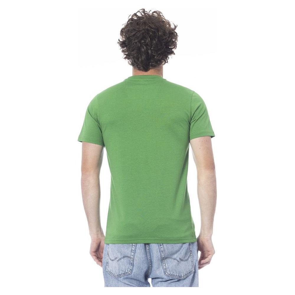 Cavalli Class Green Cotton Men T-Shirt