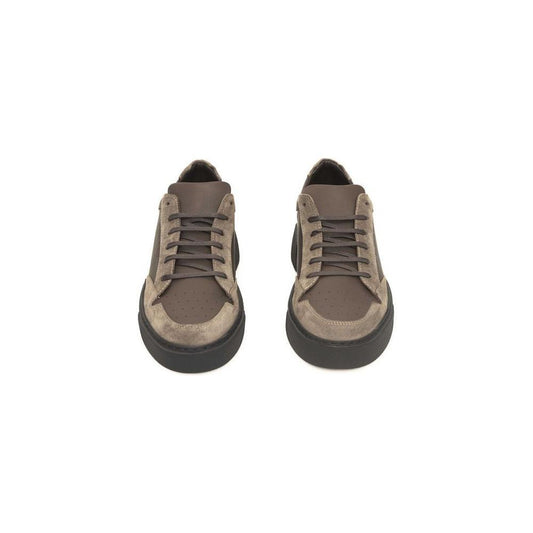 Cerruti 1881 Beige Leather Men Sneaker CE18-24448-EU44/US11-FBB-280