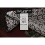 Dolce & Gabbana Bordeaux 100% Silk Floral Wrap Women Scarf Dolce & Gabbana Black