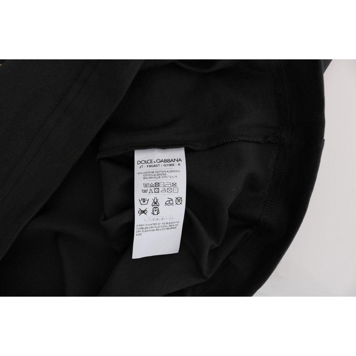 تي شيرت رمادي أنيق من القطن بطبعة حصرية من دولتشي آند غابانا