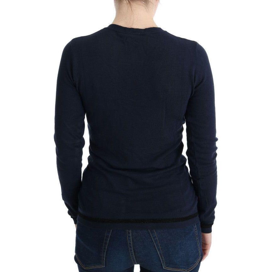 Costume National Blue V-neck Viscose Sweater