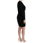 MARGHI LO' Black Wool Long Sleeve Shift Dress