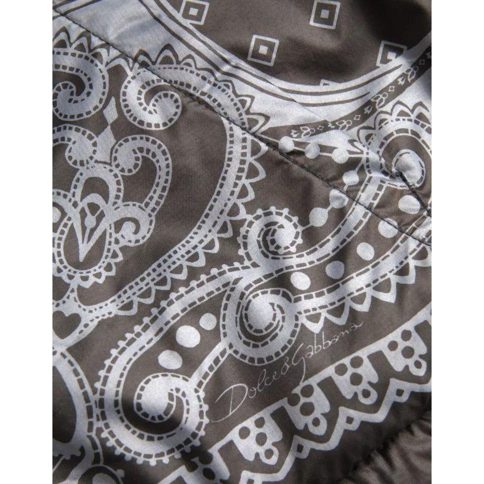 جاكيت بومبر بغطاء رأس وسحّاب كامل من دولتشي آند غابانا باللون الرمادي