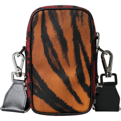 Dolce & Gabbana Multicolor Tiger Print Nylon Logo Cross Body Bag