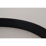 Dolce & Gabbana Black Exotic Leather Gold Metal Buckle Belt Dolce & Gabbana Dark Gray