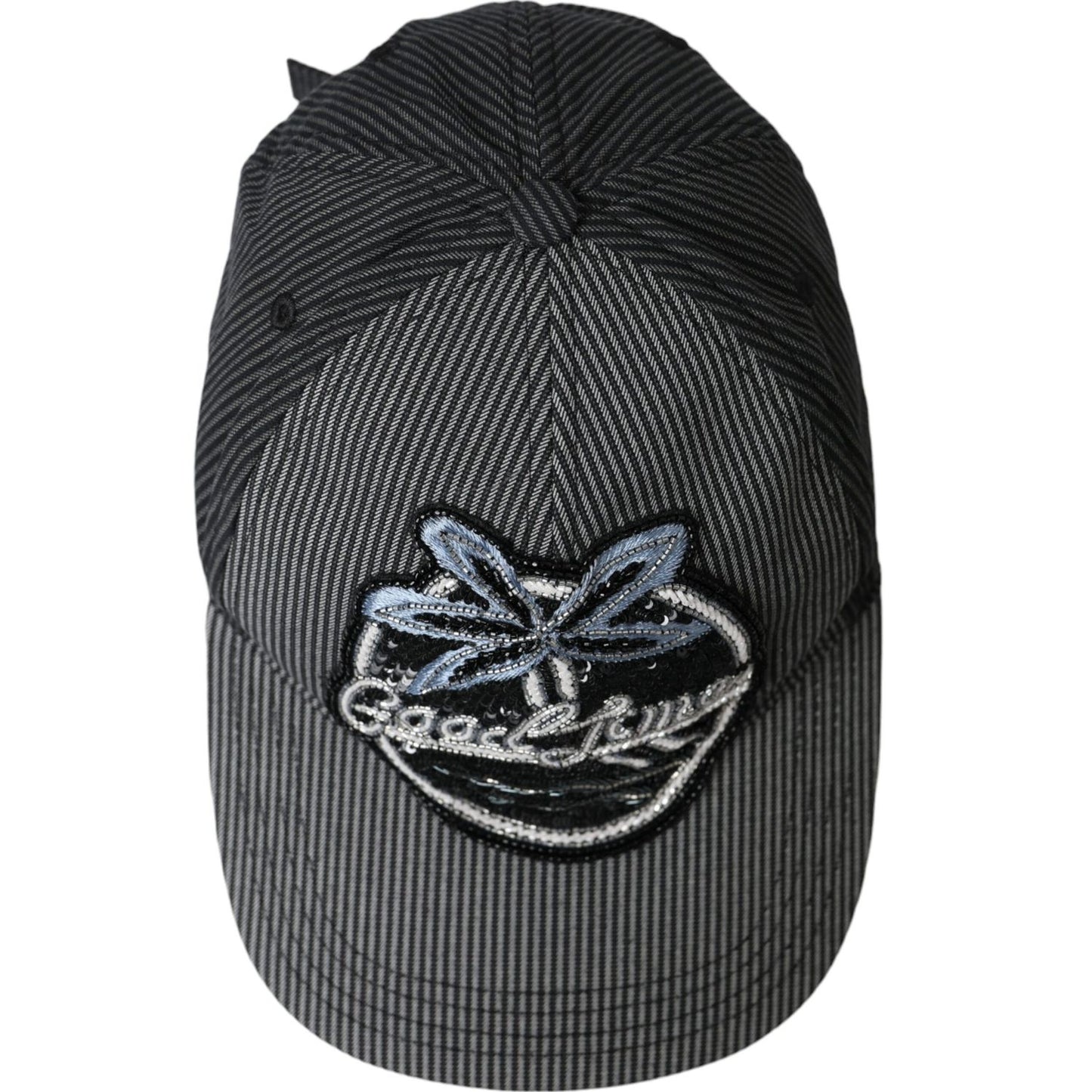 Dolce & Gabbana Black Cotton Embellished Baseball Hat Men