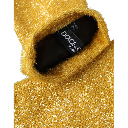 Dolce & Gabbana Gold Lurex Fantasia Mid Arm Length Gloves