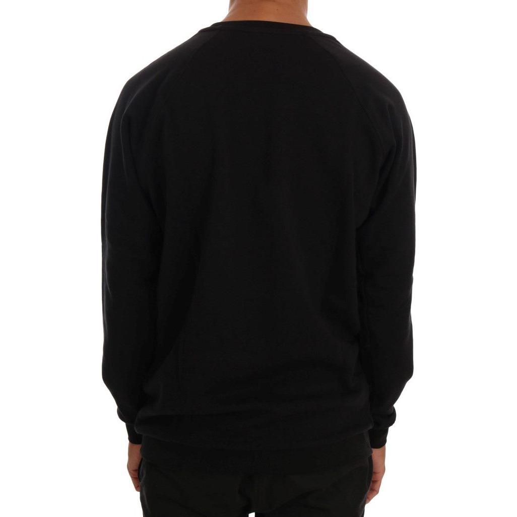 Daniele Alessandrini Black Crewneck Cotton Pullover Sweater TSH1352-3