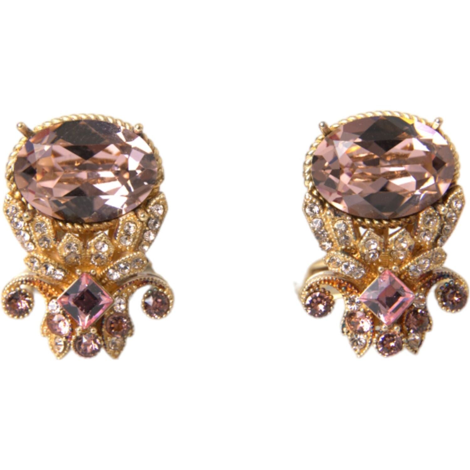 Dolce & Gabbana Gold Tone 925 Sterling Silver Crystal Cufflink