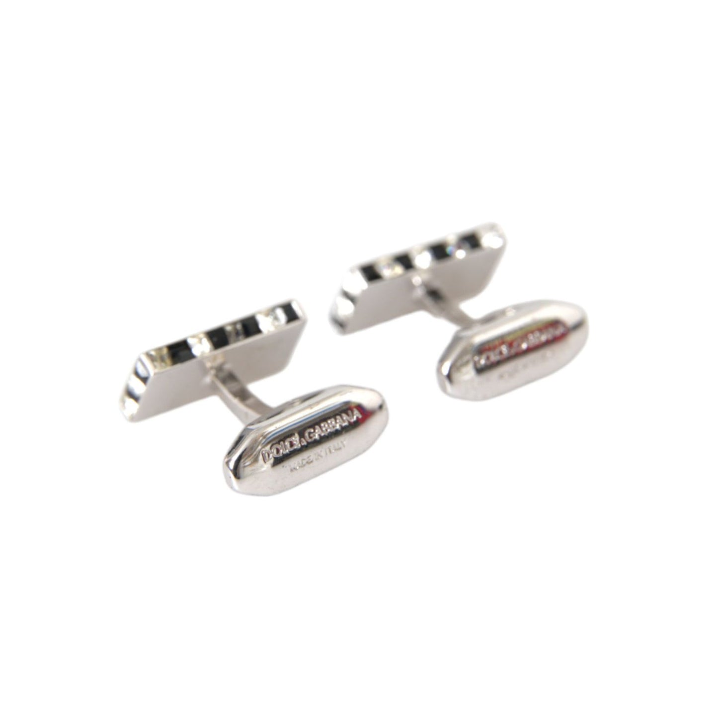 Dolce & Gabbana Silver Plated Metal Brass Pin Men Cufflinks