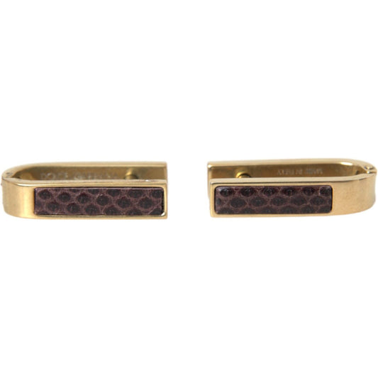 Dolce & Gabbana Gold Plated Metal Brass Pin Men Cufflinks Cufflinks