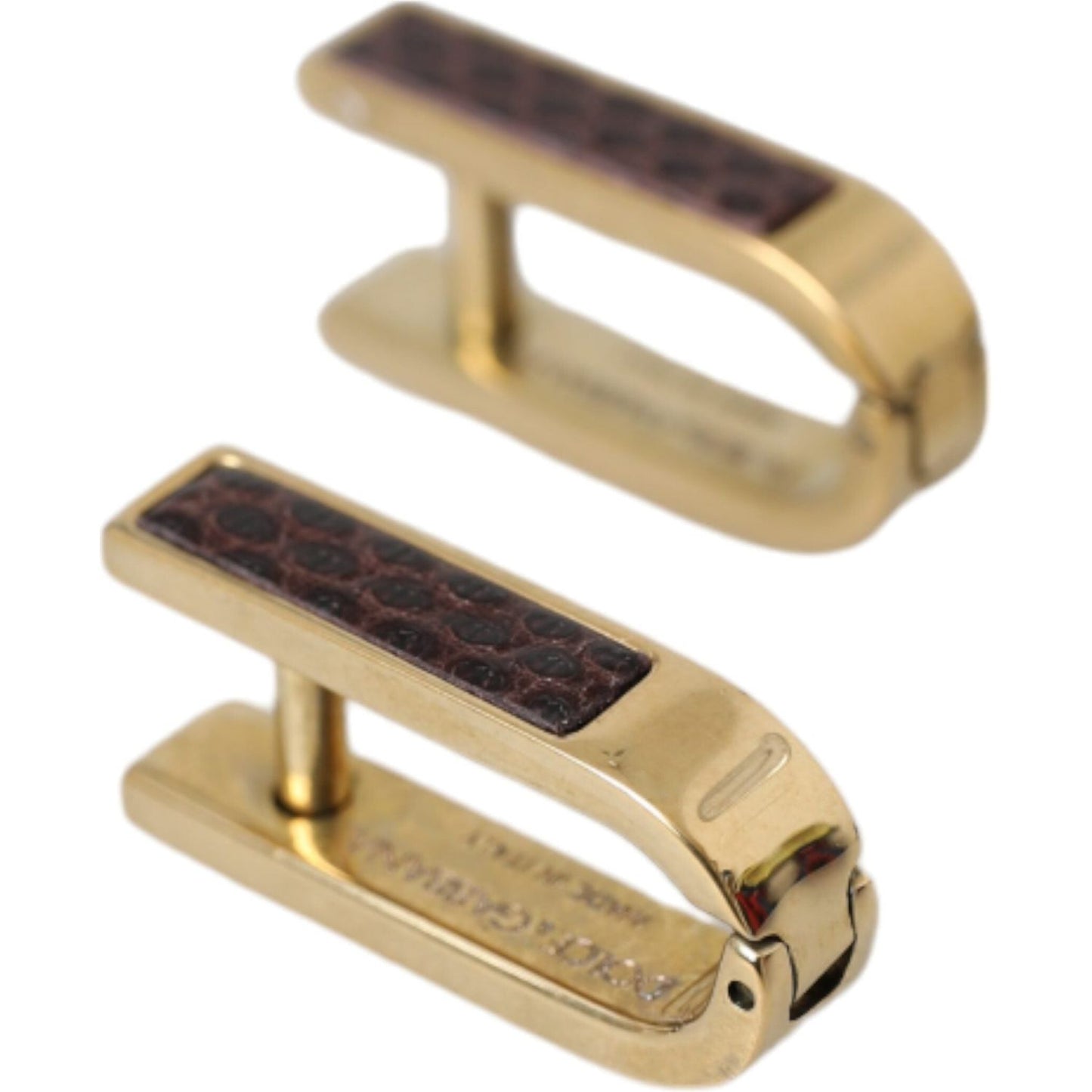 Dolce & Gabbana Gold Plated Metal Brass Pin Men Cufflinks Cufflinks