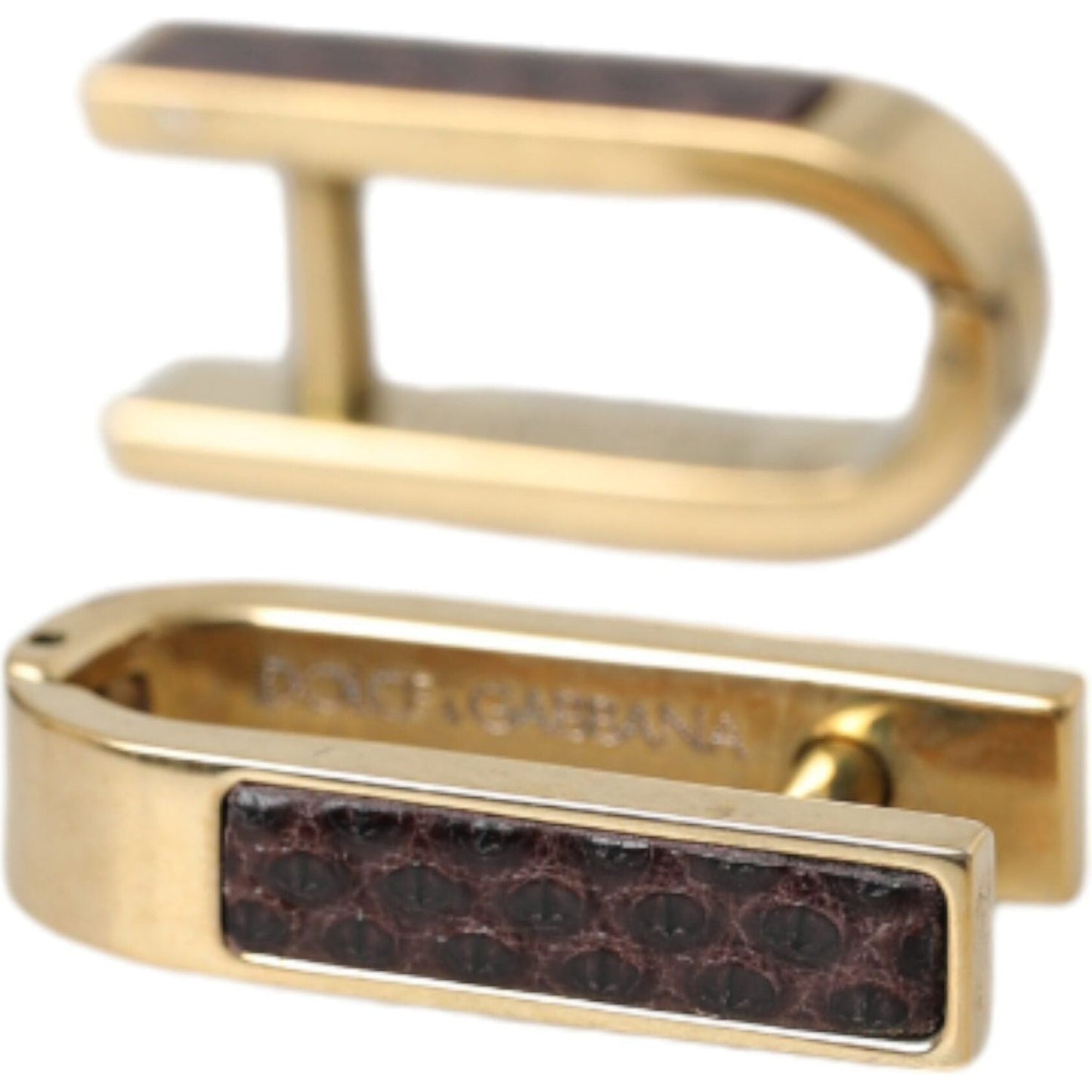 Dolce & Gabbana Gold Plated Metal Brass Pin Men Cufflinks Cufflinks