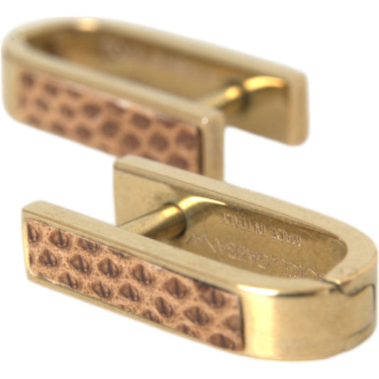 Dolce & Gabbana Gold Plated Metal Brass Pin Men Cufflinks Cufflinks