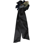 Dolce & Gabbana Black Silk Gold Brass Floral Hair Pin Brooch Brooch Dolce & Gabbana Dark Slate Gray