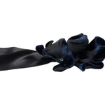 Dolce & Gabbana Black Silk Gold Brass Floral Hair Pin Brooch Brooch Dolce & Gabbana Black