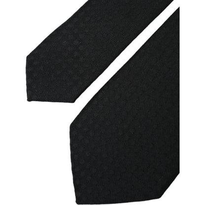 Dolce & Gabbana Black 100% Silk Adjustable Necktie Face Mask