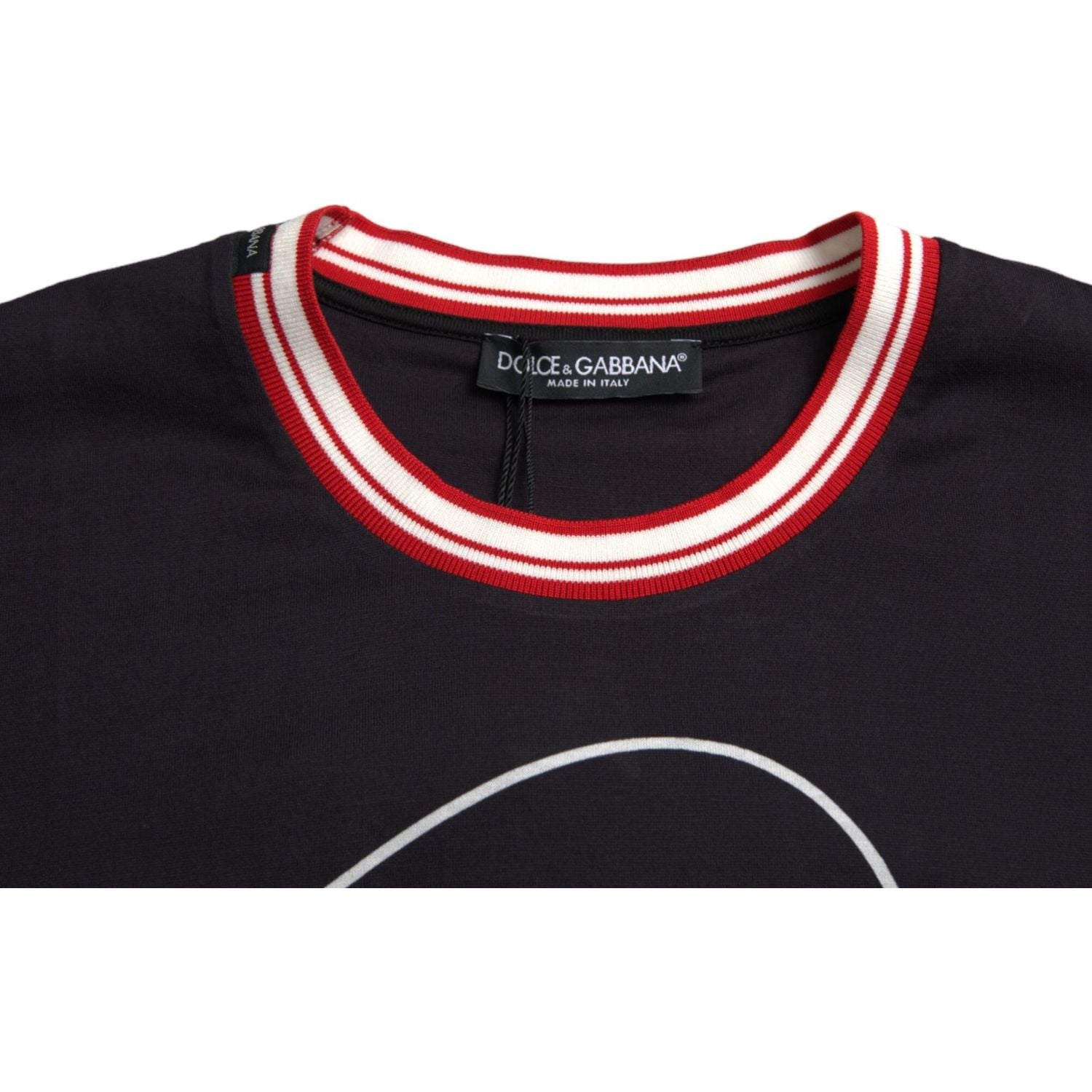 تي شيرت دولتشي آند غابانا قطني أسود بطبعة عام الخنزير 2019