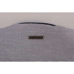 Frankie Morello White Blue Check Casual Cotton Regular Fit Shirt
