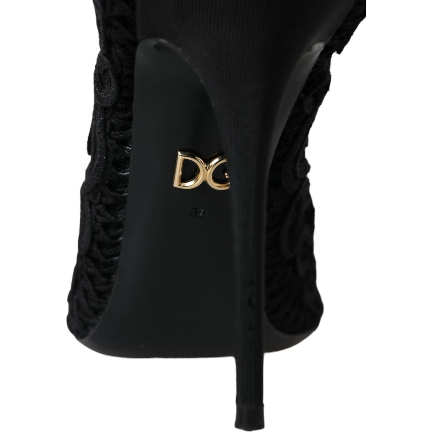 دولتشي آند غابانا حذاء كوردونيتو ​​ريكامو أسود بمقدمة مفتوحة