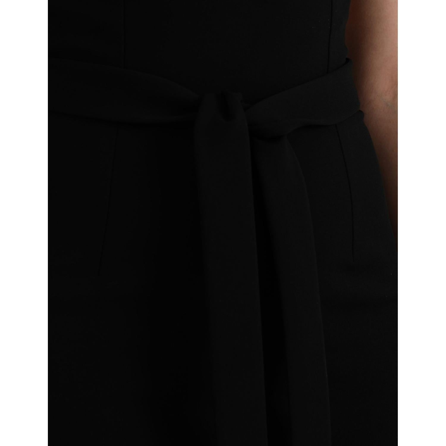 فستان دولتشي آند غابانا أسود بدون أكمام متوسط ​​الطول