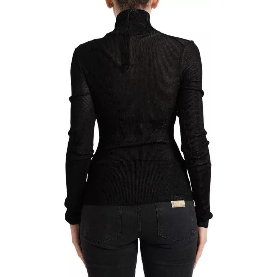 سترة من الفسكوز الأسود بياقة مدورة من دولتشي آند غابانا