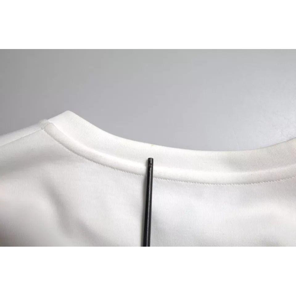 تي شيرت Dolce &amp; Gabbana أبيض قطني أسود HOT Crystal Top