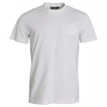 Dolce & Gabbana White Logo Embossed Cotton Crewneck T-shirt