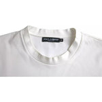 Dolce & Gabbana White Logo Embossed Cotton Crewneck T-shirt