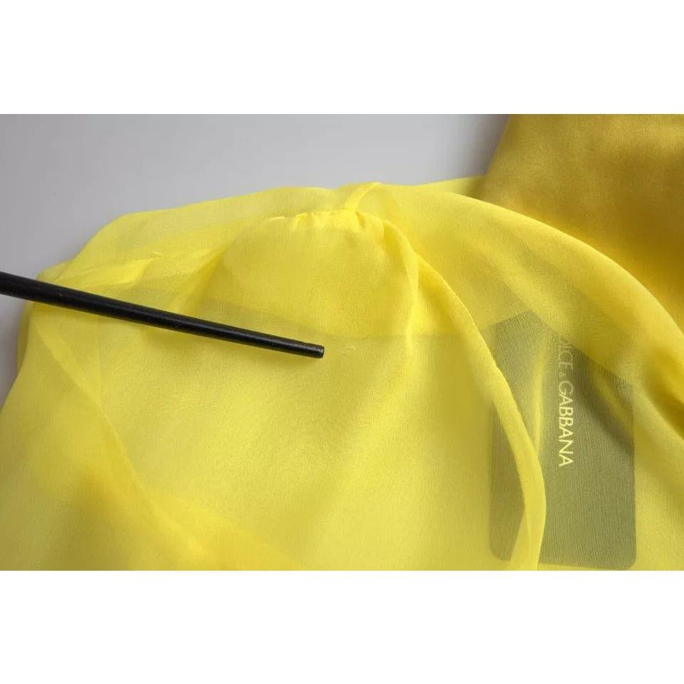 بلوزة دولتشي آند غابانا الصفراء ذات الأكمام الطويلة والأزرار