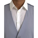 Dolce & Gabbana Light Blue Wool Formal Dress Waistcoat Vest